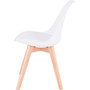 Lorell Curved Modern Shell Guest Chair - Fabric Seat Material - Four-legged Base - White - Plastic