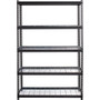 Lorell Wire Deck Shelving - 5 Shelf(ves) - 72" Height x 48" Width x 18" Depth - 28% Recycled - Black - Steel
