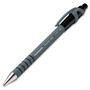 Paper Mate FlexGrip Ultra Recycled Ballpoint Pen, Retractable, Fine 0.8 mm, Black Ink, Gray/Black Barrel, Dozen
