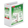 Cardinal XtraLife ClearVue Non-Stick Slant-D Ring Binder, 3 Rings, 4" Capacity, 11 x 8.5, White