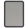 Quartet Contour Granite Board, 48" x 36", Granite Gray Surface, Black Plastic Frame