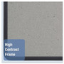 Quartet Contour Granite Board, 48" x 36", Granite Gray Surface, Black Plastic Frame
