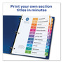 Avery Customizable TOC Ready Index Multicolor Tab Dividers, 12-Tab, 1 to 12, 11 x 8.5, White, Traditional Color Tabs, 1 Set