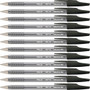 Pilot Better BP-S Ball Stick Pens - 1 mm Medium Pen Point - Refillable - Black Ink - Crystal, Clear Barrel - Stainless Steel Tip