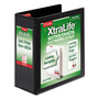 Cardinal XtraLife ClearVue Non-Stick Slant-D Ring Binder, 3 Rings, 4" Capacity, 11 x 8.5, Black