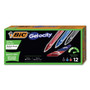 BIC Gel-ocity Quick Dry Gel Pen, Retractable, Fine 0.7 mm, Assorted Ink and Barrel Colors, Dozen BICRGLCG11AST