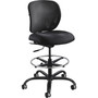 Safco Vue Heavy-Duty Extended-Height Stool, Supports Up to 350 lb, 23" to 32.5" Seat Height, Black Fabric