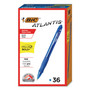 BIC GLIDE Bold Ballpoint Pen Value Pack, Retractable, Bold 1.6 mm, Blue Ink, Translucent Blue Barrel, 36/Pack