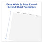 Avery Print and Apply Index Maker Clear Label Dividers, Extra Wide Tab, 5-Tab, White Tabs, 11.25 x 9.25, White, 1 Set