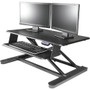 Kantek Electric Sit-Stand Desktop Riser - Up to 24" Screen Support - 60 lb Load Capacity - 23.40" Height x 35" Width x 26" Depth - Desktop - Steel, Medium Density Fiberboard (MDF)