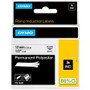 Dymo Rhino Permanent Poly Labels - 1/2" Width - Permanent Adhesive - Thermal Transfer - White, Black - Polyester