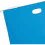 Smead Hanging Pockets with Full-Height Gusset, 1 Section, 3" Capacity, Legal Size, 1/5-Cut Tabs, Sky Blue, 25/Box