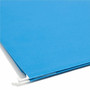 Smead Hanging Pockets with Full-Height Gusset, 1 Section, 3" Capacity, Legal Size, 1/5-Cut Tabs, Sky Blue, 25/Box