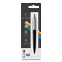 Parker Jotter Ballpoint Pen, Retractable, Medium 0.7 mm, Blue Ink, Black/Chrome Barrel