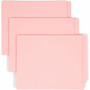 Smead Shelf-Master Straight Tab Cut Letter Recycled End Tab File Folder - 8 1/2" x 11" - 11 pt. - 2 Plys - Pink - Reinforced