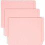 Smead Shelf-Master Straight Tab Cut Letter Recycled End Tab File Folder - 8 1/2" x 11" - 11 pt. - 2 Plys - Pink - Reinforced