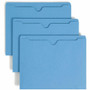 Smead Colored Straight Tab Cut Letter Recycled File Jacket - 8 1/2" x 11" - 11 pt. - 2 Plys - Blue - Slip Resistant, Reinforced Tab