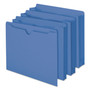 Smead Colored File Jackets with Reinforced Double-Ply Tab, Straight Tab, Letter Size, Blue, 100/Box