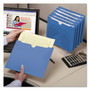 Smead Colored File Jackets with Reinforced Double-Ply Tab, Straight Tab, Letter Size, Blue, 100/Box