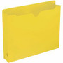 Smead Colored Straight Tab Cut Letter Recycled File Jacket - 8 1/2" x 11" - 2" Expansion - 11 pt. - 2 Plys - Yellow