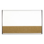 Quartet ARC Frame Cubicle Board, Combo Dry Erase/Cork Bulletin, 30" x 18", Tan/White Surface, Satin Aluminum Frame