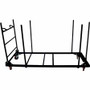 Lorell Blow-Mold Rectangular Table Trolley Cart - Steel - 30.25" Width x 75.88" Depth x 45.25" Height - Charcoal - For 20 Devices