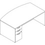 Lorell Left-pedestal Bowfront Desk, B/B/F, 72"x42"x29", Mahogany (LLRPD4272LSPBMY) View Product Image