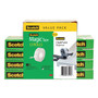 Scotch Clip Dispenser Value Pack with 12 Rolls of Tape, 1" Core, Plastic, Charcoal
