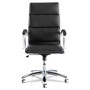 Alera Neratoli High-Back Slim Profile Chair, Faux Leather, 275 lb Cap, 17.32" to 21.25" Seat Height, Black Seat/Back, Chrome (ALENR4119) View Product Image