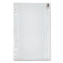 Oxford Zipper Binder Pocket, 2- to 5-Hole Punched, 6" x 9.5", Clear