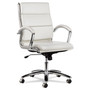 Alera Neratoli Mid-Back Slim Profile Chair, Faux Leather, Up to 275 lb, 18.3" to 21.85" Seat Height, White Seat/Back, Chrome (ALENR4206) View Product Image