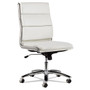 Alera Neratoli Mid-Back Slim Profile Chair, Faux Leather, Up to 275 lb, 18.3" to 21.85" Seat Height, White Seat/Back, Chrome (ALENR4206) View Product Image