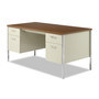 Alera Double Pedestal Steel Desk, 60" x 30" x 29.5", Cherry/Putty (ALESD6030PC) View Product Image