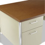 Alera Double Pedestal Steel Desk, 60" x 30" x 29.5", Cherry/Putty, Chrome-Plated Legs
