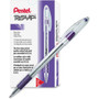 Pentel R.S.V.P. Ballpoint Pen, Stick, Fine 0.7 mm, Violet Ink, Clear/Violet Barrel, Dozen