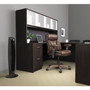 Alera Valencia Series Hutch with Doors, 4 Compartments, 70.63w x 15d x 35.38h, Espresso (ALEVA287215ES) View Product Image