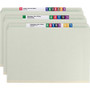 Smead Recycled Pressboard Fastener Folders, Straight Tabs, Two SafeSHIELD Fasteners, 2" Expansion, Legal Size, Gray-Green, 25/Box