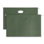 Smead Hanging Pockets with Full-Height Gusset, 1 Section, 1.75" Capacity, Legal Size, Standard Green, 25/Box