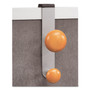 Alba Cubicle Garment Peg, 2-Hook, 1.2 x 1.38 x 7.9, Wood, Metallic Gray, 1.5 lb Capacity