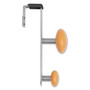 Alba Cubicle Garment Peg, 2-Hook, 1.2 x 1.38 x 7.9, Wood, Metallic Gray, 1.5 lb Capacity