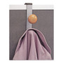 Alba Cubicle Garment Peg, 2-Hook, 1.2 x 1.38 x 7.9, Wood, Metallic Gray, 1.5 lb Capacity