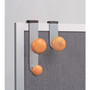 Alba Cubicle Garment Peg, 2-Hook, 1.2 x 1.38 x 7.9, Wood, Metallic Gray, 1.5 lb Capacity