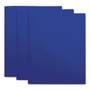 Universal Two-Pocket Plastic Folders, 100-Sheet Capacity, 11 x 8.5, Navy Blue, 10/Pack (UNV20541) View Product Image