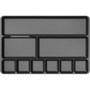 Deflecto Sustainable Office Drawer Organizer - 9 Compartment(s) - 1.13" Height x 14" Width x 9.13" Depth - 30% Recycled - Black
