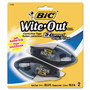 BIC Wite-Out EZ Correct Grip Correction Tape, NonRefill, Smoke Applicator, 0.17" x 402", 2/Pack