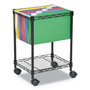 Alera Compact File Cart for Side-to-Side Filing, Metal, 1 Shelf, 1 Bin, 15.25" x 12.38" x 21", Black