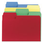 Smead SuperTab Colored File Folders, 1/3-Cut Tabs: Assorted, Letter Size, 0.75" Expansion, 14-pt Stock, Assorted Colors, 50/Box