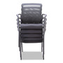 Alera Elusion Series Mesh Back Stacking Guest Chair, 26" x 25.6" x 36.2", Black Seat, Black Back, Black Base