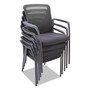 Alera Elusion Series Mesh Back Stacking Guest Chair, 26" x 25.6" x 36.2", Black Seat, Black Back, Black Base