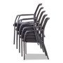 Alera Elusion Series Mesh Back Stacking Guest Chair, 26" x 25.6" x 36.2", Black Seat, Black Back, Black Base